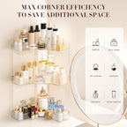 3-Tier Corner Bathroom Counter Organizer, Large Makeup Organizer For Vanity, Skincare Perfume Organizers For Women Or Men, Ex