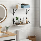 Vivelove Floating Shelves for Wall 16inch, 8 Deep Wood Wall Shelves Set of 2, for Bathroom Living Room Kitchen Office Bedroom
