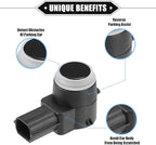 4 Pcs PDC Reverse Parking Assist Sensor Compatible for Cadillac Escalade 2007-2014, Durable ABS Plastic Black Rear Bumper Parking Assist Sensor