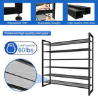 Simple Trending Shoe Rack Holds 60 Pairs, 12 Tier Shoe Organizer, Heavy Duty Large Metal Stackable Shoe Storage for Closet, B