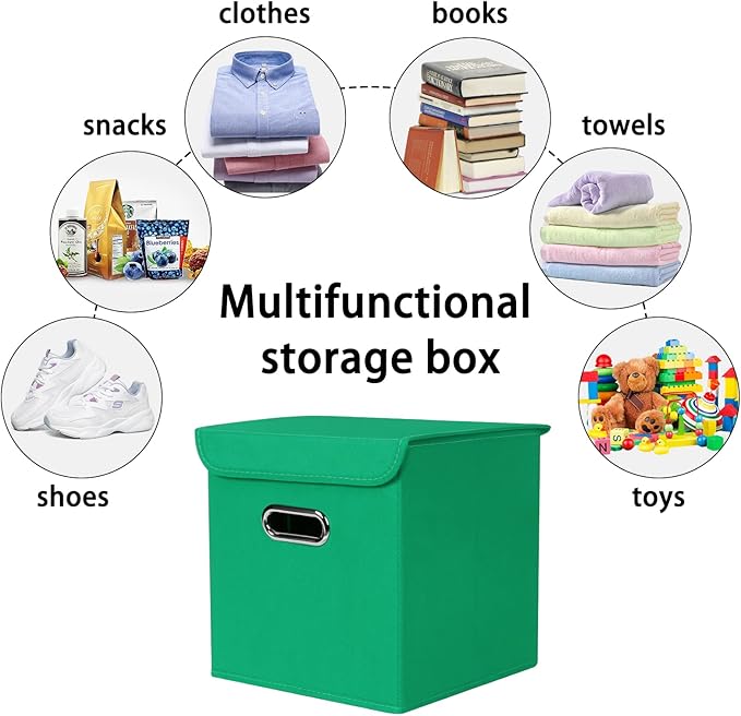 Closet Organizers Fabric Storage Bins With Lids Collapsible Cube Storages Organizer Basket With Handles,Storage Boxes for Clo