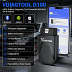 OBD2 Scanner Bluetooth Vdiagtool D100, Bidirectional Scan Tool Wireless - Full System Diagnostic With 17 Resets, Lifetime