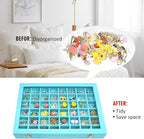 Vicoter Velvet Jewelry Tray 48 Compartments Jewelry Display Organizer with Transparent Cover Rings, Earrings, Necklaces, Pend