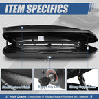 Auto Dynasty Hard Shell Roof Top Mount Car Storage Travel Luggage Box Cargo Carrier with Security Keys, 80 (L) x 30 (W) x 13 (H) Inches, Capacity 110 Pounds, 15 Cubic Feet, Textured Black