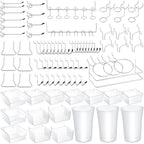 Zubebe 106 Pcs Pegboard Hooks Assortment with Bins, Pegboard Accessories Organizer Kit Include Bins with Hooks and Loops Pape