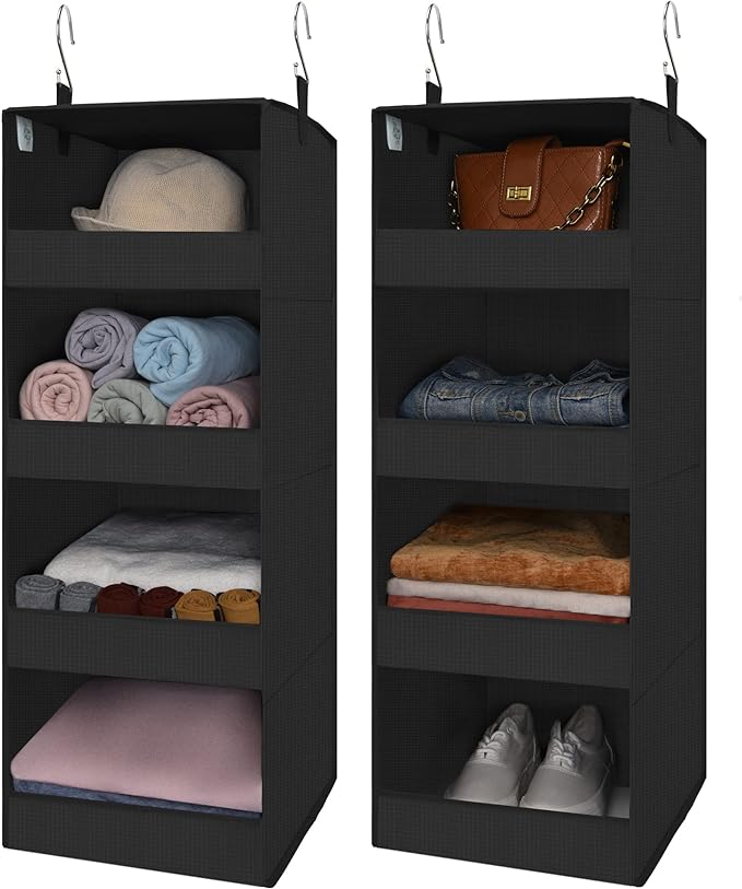 GRANNY SAYS 4-Shelf Hanging Organizer, Closet Hanging Shelves, Closet Hanging Storage Organizers, Organization for Bedroom, L
