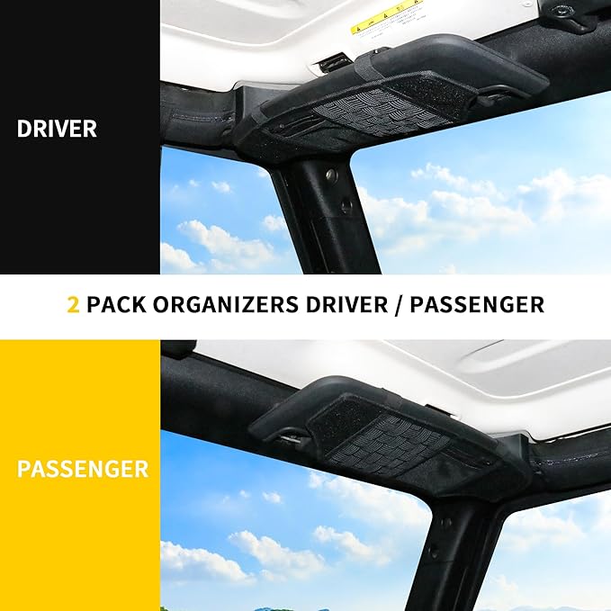 Tactical Sun Visor Organizer Visor Storage Compatible with 2012-2018 Jeep Wrangler JK 2/4 Door Accessories Car Sun Visors Sunglasses Holder Webbing Molle Panel, 2x Driver Passenger