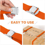 Riakrum 15 Pack 16 Feet Lashing Straps Adjustable Kayaks Tie Down Cam Buckle Straps with Buckles up to 250lbs for Cargo, Luggage, Motorcycles, Truck, Car Roof Rack, Sup Surfboard(Orange)