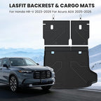 LASFIT Cargo Mat with Backrest Mat for Honda HRV 2023-2026 & for Acura ADX 2025-2026, All Weather TPE Custom Fit Trunk Mat Cargo Liner with Seatback Mat Accessories, Black