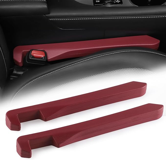 UREHEPO 2pcs Elastic Car Seat Gap Filler Organizer, Universal Interior Car Accessories to Stop Things from Dropping and Add Style for Car SUV and Truck, Fill The Gap Between Seat and Console - Red