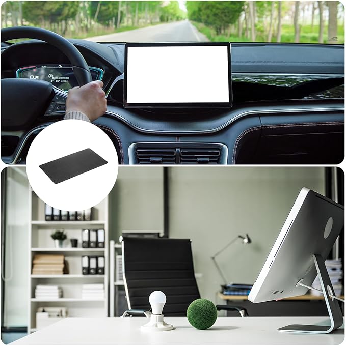 HARFINGTON 4pcs Car Dashboard Anti-Slip Mat 10.6" x 6" Universal Sticky Dash Pad Washable Reusable Car Non-Slip Mats for Phon