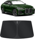 TINGLU Sun Shade for BMW i4 M50 2022-2024 2025 Accessories Windshield Sun Shade Window Shade UV Rays Protection Sun Visor Cover with Steering Wheel Sunshade Storage Bag