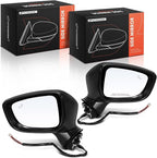 A-Premium Pair (2) Driver and Passenger Side Power Door Mirror - Compatible with Mazda 3, 3 Sport, 2014 2015 2016 - Non-Heate