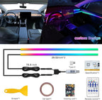 Dreamcolor Acrylic Interior Car LED Strip Light with USB/Type C, RGB 2 in 1 with 59.04 inches LED Strip, Dynamic Chasing Music Sync Neon Ambient Lighting Kits