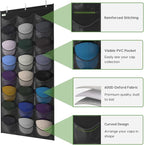Unjumbly Baseball Hat Rack, 24 Pocket Over-The-Door Hat Organizer with Clear Deep Pockets to Display Baseball Caps Collection