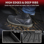 LASFIT Floor Mats & Cargo Mats for Volkswagen ID.4 2021-2026, All Weather TPE Custom Fit Floor Liners for VW ID.4 1st & 2nd Row Car Mats & Trunk Mats, Black