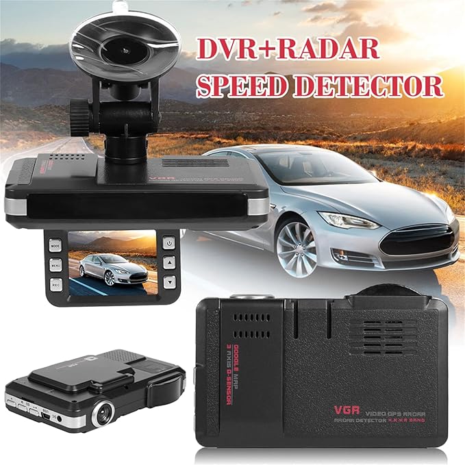 2.0'' Dash Cam,2 in 1 Car DVR Camera Dashboard Cam Voice Prompt Radar Detector 1080P Video Recorder Night Vision WDR G-Sensor,16gb
