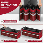 Car Trunk Organizer, Car Storage Organizer, Collapsible Multi Compartment for Car, Suv, Sedan, Truck, 100L, Extra Larger