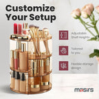 Masirs 360 Rotating Makeup Organizer - Adjustable Shelf Height and Fully Rotatable - The Perfect Round Spinning Cosmetic Orga