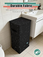 WTREE Laundry Hamper with Lid, Reinforced Sturdy Clothes Hamper with Anti-Puncture Base, Large Collapsible Laundry Basket wit