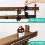 AMBIRD Wall Hooks with Shelf 28.9inch Entryway Wall Hanging Shelf, Wood Coat Hooks, Coat Rack Wall Mount Rack with 5 Dual Hoo