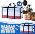 TAILI Extra Large Moving Bags, 4 Pack Clear Heavy Duty Totes For Storage with Visible Window, Wrap Around Handles, Storage Ba