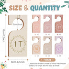Patelai 7 Pcs Wooden Baby Closet Dividers for Clothes Organizer 1T to 7T Hanger Closet Dividers Nursery Organization for Home