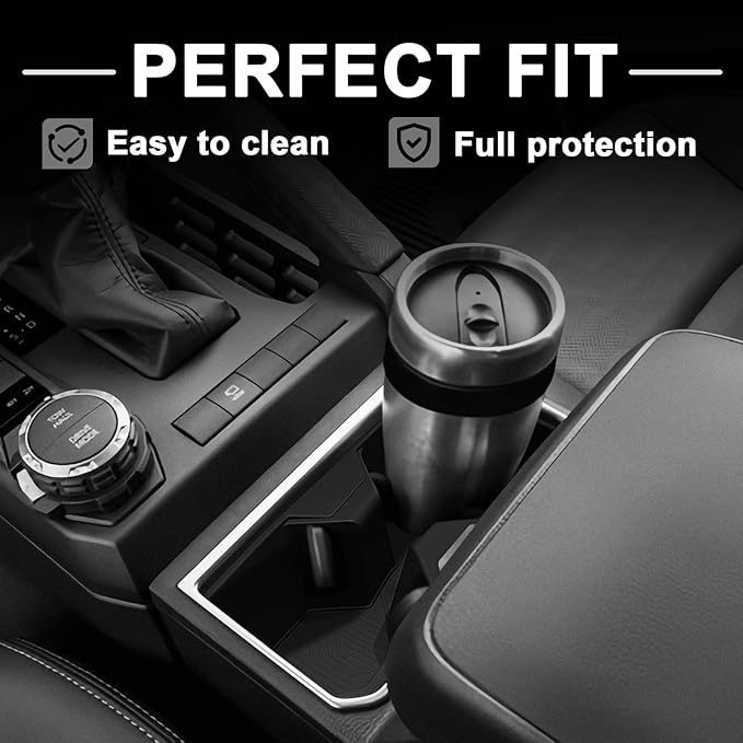 Muslogy Center Console Cup Holder Inserts Compatible with 2025 2026 Toyota 4Runner Accessories Middle Console Armrest Front Drink Stopper Non-Slip Silicone Rubber Organizer Drink Cup Holder Organizer