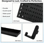 Black Pegboard Combination Kit, Wall Organizer Pegboard, Modular Hanging, Peg Boards and Accessories Modular Hanging, Garage 