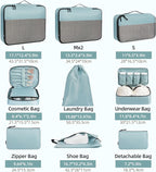 BAGAIL 8 Set/9 Set Packing Cubes Luggage Packing Organizer for Travel, Suitcase Packing Bags for Travel Accessories