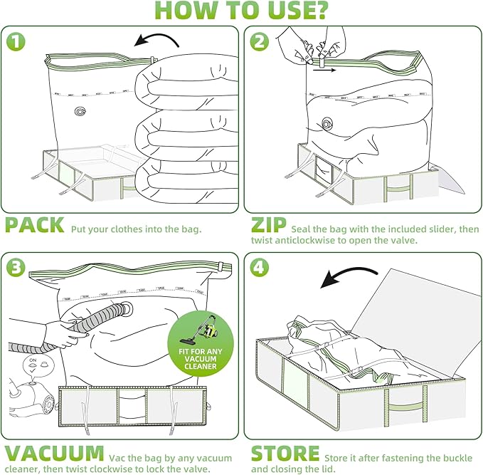 TAILI Under Bed Comforters Storage Container, Save 80% Space, Large Capacity Foldable Under Bed Storage Box for Quilts Pillow