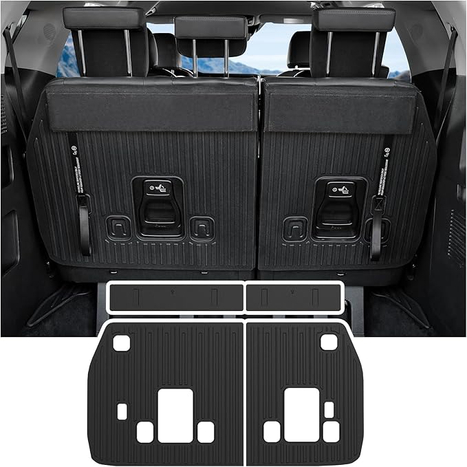 Backrest Mats for 2022-2025 2026 Kia Carnival Fold-in-Floor Use, All Weather TPE 3rd Row Seat Back Covers Trunk Area Accessories (Backrest Mat for 3rd-Row)