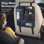 Car Seat Back Organizer with 5 Pockets, Backseat Storage Organizer for Travel, Water-Resistant, Easy Install, Keeps Car Tidy