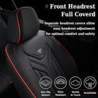 Coverado Front Car Seat Covers, 2Pcs Leather Seat Covers for Cars, Car Seat Protector Front Seats Only Auto Car Accessories F