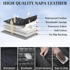 Coverado Front Seat Covers, 2 Pack Waterproof Seat Covers for Cars, Luxury Leather Seat Cushions, Front and Rear Seat Protect