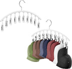 Cuipingoo Hat Hangers for Closet, Metal 2 Pack Hat Organizer Holder for Hanger Closet Display, Hat Racks for Baseball Caps w/