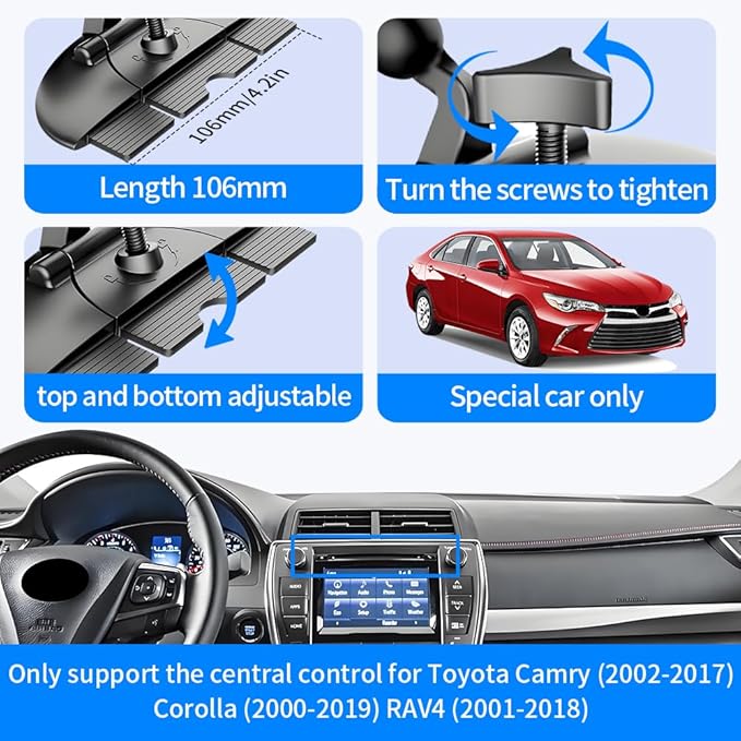 Car Phone Mount Holder For Toyota Camry 2002-2017，Corolla 2000-2019，RAV4 2001-2018 Auto Accessories Navigation Bracket Interior CD Slot Mount Mobile Cell case【Not Fit Center Console Without CD Player】
