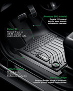 VIWIK Floor Mats for Dodge Ram 1500 Crew Cab 2019 2020 2021 2022 2023 2024 (NOT for Classic), TPE Rubber Car Mats All Weather Custom Floor Liners for Ram 1500 Crew Cab 1st & 2nd Row Non-Slip Odorless
