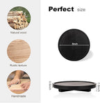 Round Decorative Tray Wood Bathroom Counter Organizer Farmhouse Kitchen Decor Wooden Riser for Soap Dish, Perfume, Candle, Sp