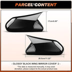 ACLONG Glossy Black Mirror Covers Fit for Toyota Camry 2018-2025 – Ox Horn Design, Driver & Passenger Side Rearview Cap Replacement (1 Pair)