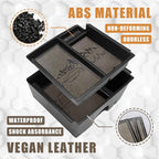 TripleAliners Center Console Organizer Compatible with 2021-2024 Ford Bronco(No for Sport) Accessories 2/4-Door Center Console Storage Box ABS Material with Leather Trim(V2_Retro Grey) Won't Fit 2025