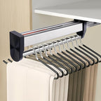 Pull Out Valet Rods for Closets, Clothes Hanger Rail Slide Out Adjustable Heavy Duty Stainless Steel Clothes Storage Hanger R
