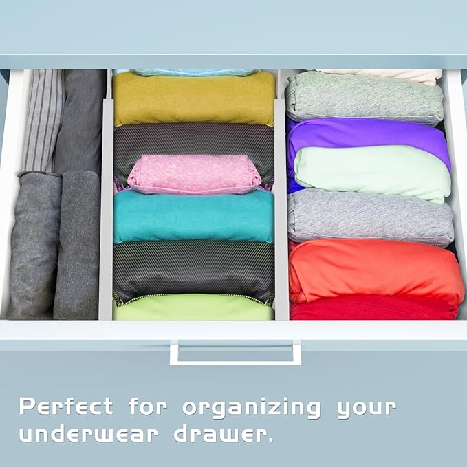 4 Pack Bamboo Drawer Dividers 2.6" High, Adjustable Length from 12 Inch to 17 Inch, Expandable Kitchen Drawer Organizer Separ