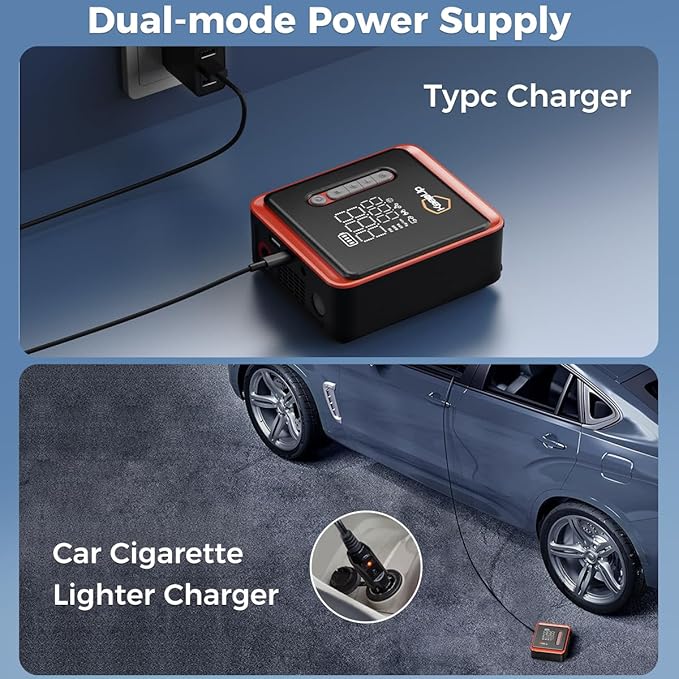 KEEPUP Portable Tire Inflator Air Compressor 150PSI Fast Inflation Cordless Air Pump with Rechargeable Battery for Car Tires Bike Motorcycle Ball