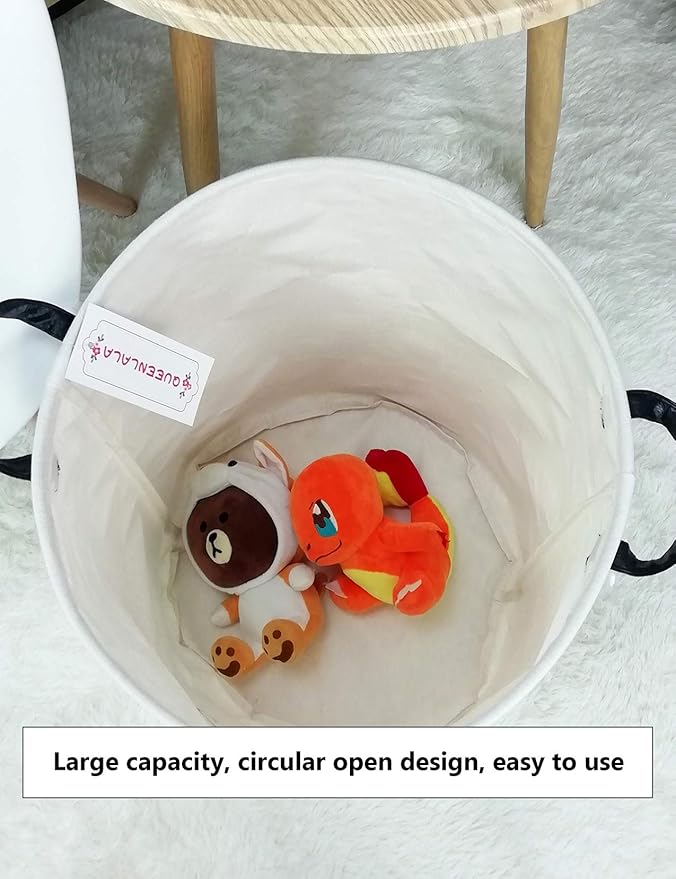 QUEENLALA Large Storage Basket,Laundry Hamper/Bathroom/Home Decor/Collapsible Round Storage Bin,Boys and Girls Hamper/Boxes/C