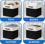 Temary Fabric Storage Bin 4 Pack Cube Storage Bin for Shelf Fabric Cube Storage Basket 13 Inch Cube Storage Bins Foldable Sto
