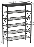 6 Tiers Shoe Rack, Large Capacity Shoe Rack Holds 32 Pairs of Shoes, Durable and Stable, Adjustable Metal Shelf Stackable Sho