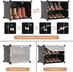 ROJASOP Portable 8-Tier Shoe Cabinet - 48-Pair Shoe Organizer with Expandable, Free Standing, Stackable Space Saving Design a