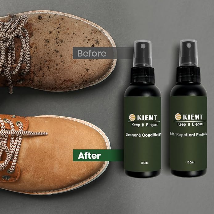 KIEMT Premium Suede and Nubuck Care kit,Leather Cleaner and Conditioner,Suede Protector Spray,Double Face Leather,Suede Clean