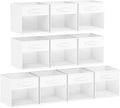 DIMJ Storage Cubes, Cube Storage Bin, 10 Pack Foldable Storage Cubes with Window, Closet Storage Bins with Handle, 11x 11 inc